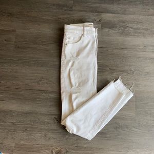 Garage brand white distressed jeans